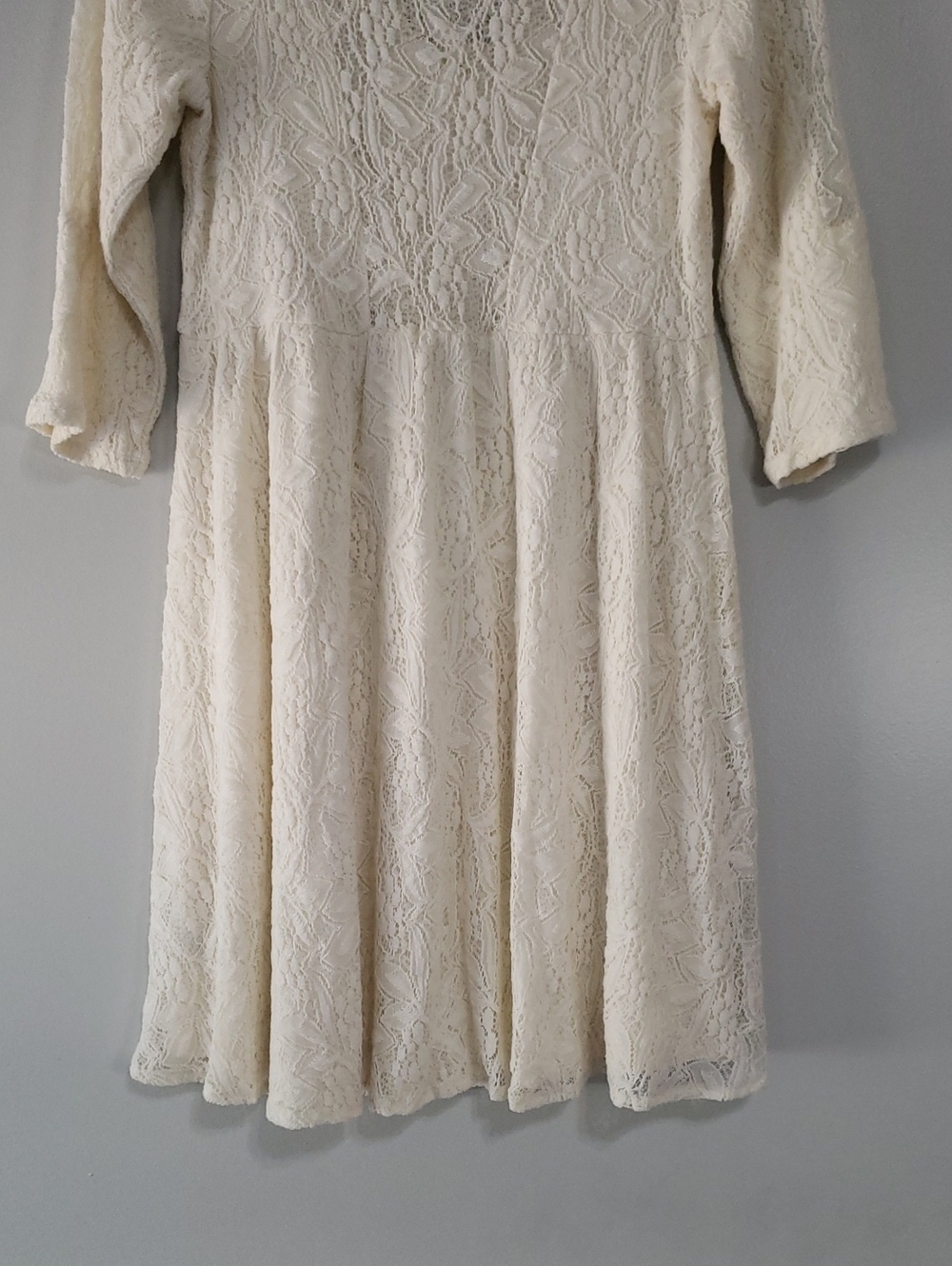 Free People Shake It Up Mini Dress Small Cream Ivory Crochet Lace Boho Wedding - Picture 8 of 15